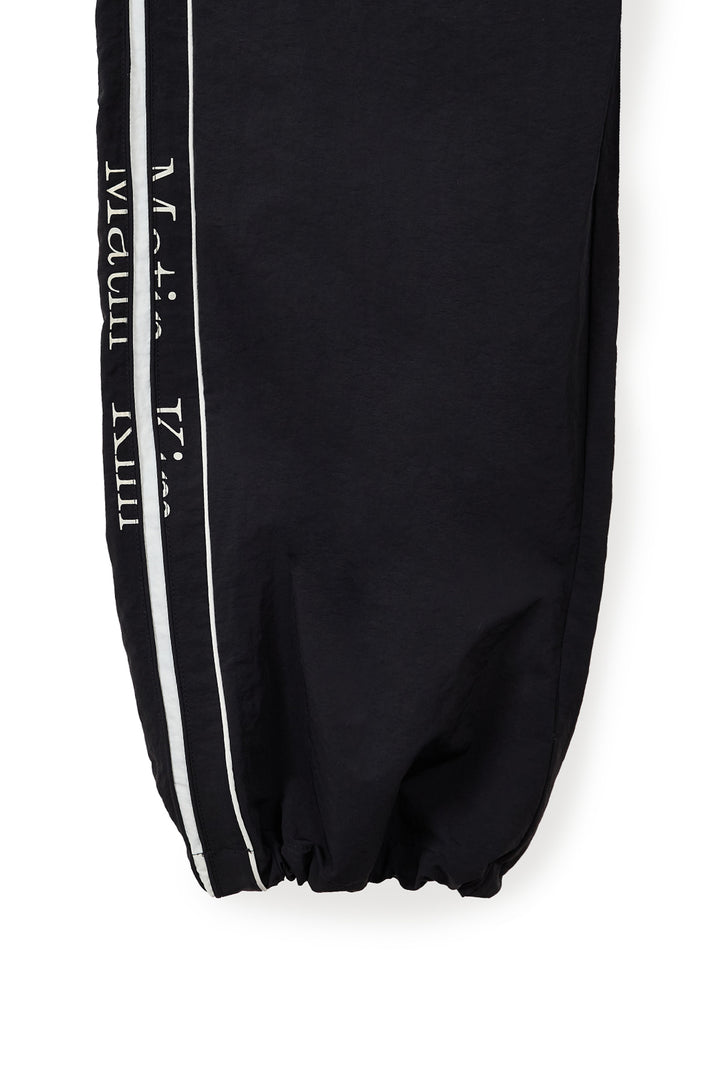 Matin Kim Side Logo Wide Track Pants — Black