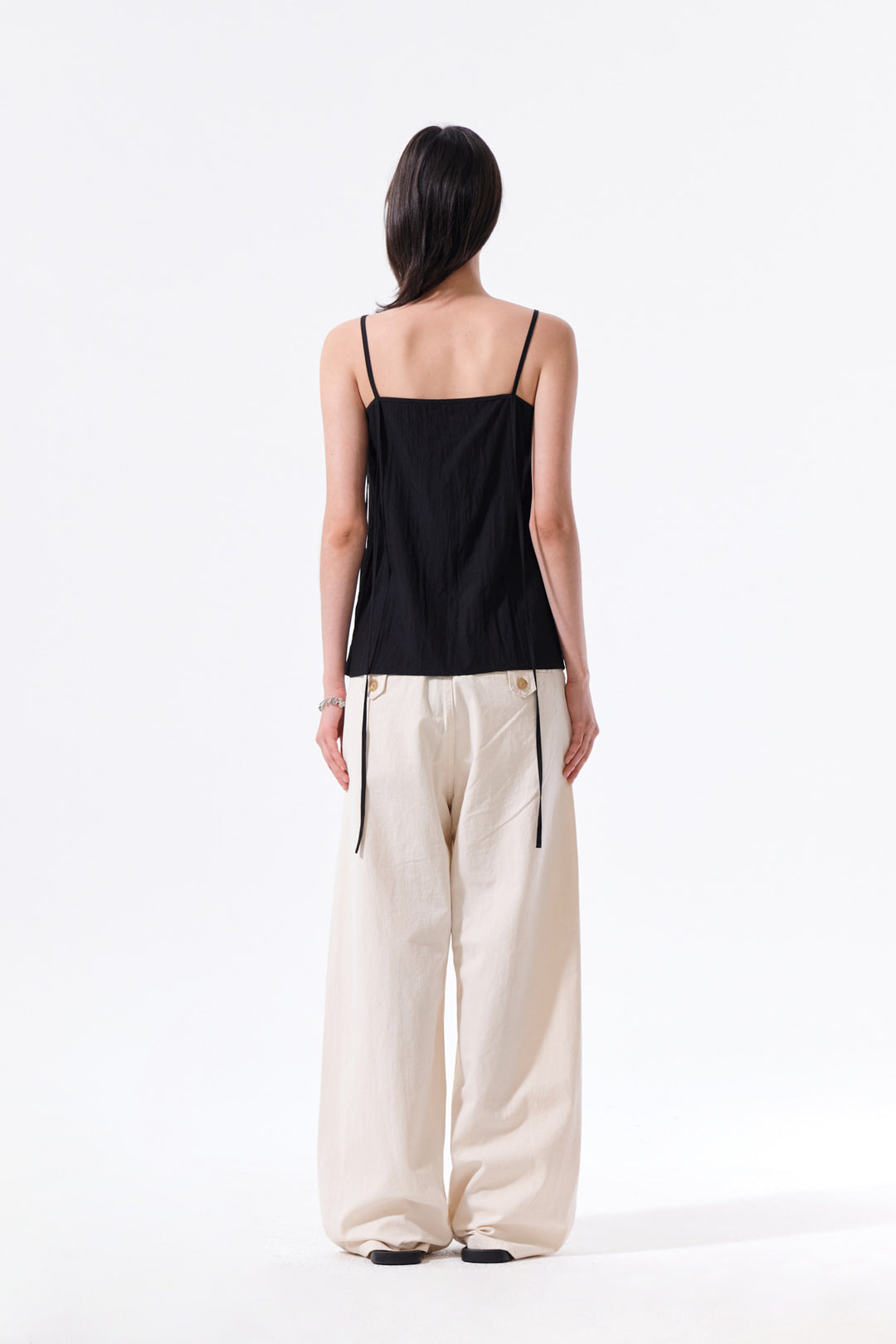 Matin Kim Button Sleeveless Blouse — Black