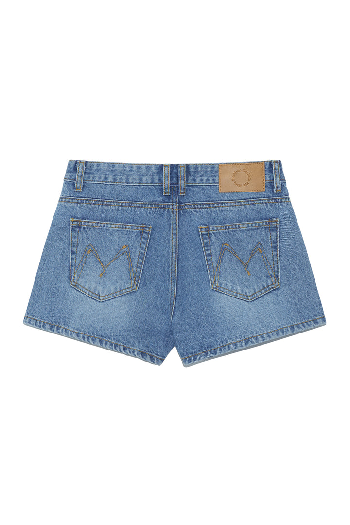 Matin Kim Stitch Point Denim Shorts — Blue