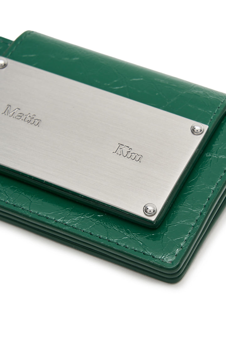 Matin Kim Glazed Accordion Wallet — Green
