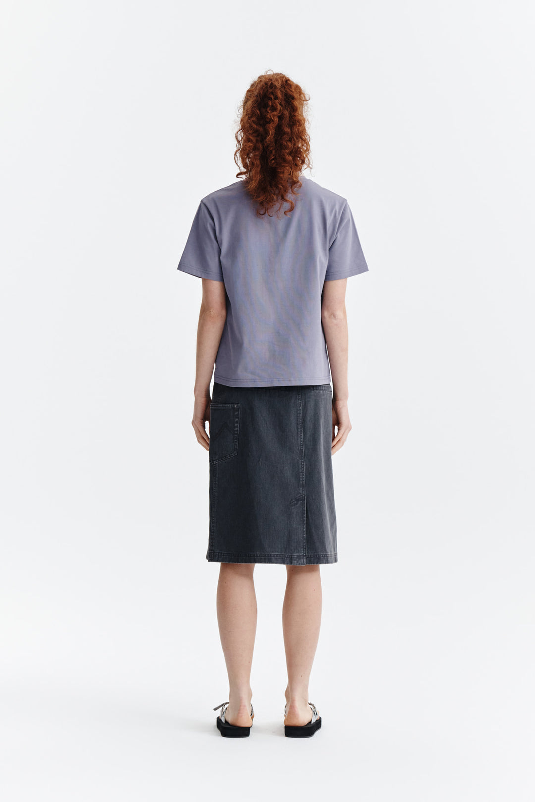 Matin Kim Logo Point Lettering Graphic Top — Purple