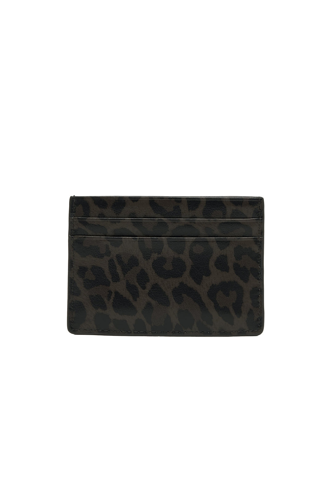Matin Kim Leopard Vintage Card Wallet — Charcoal