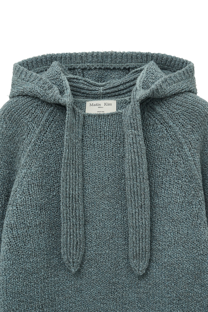 Matin Kim Muffler Point Hoody Pullover — Blue