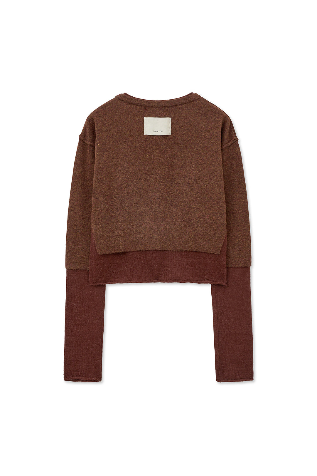 Matin Kim Layered Texture Knit Cardigan — Brown