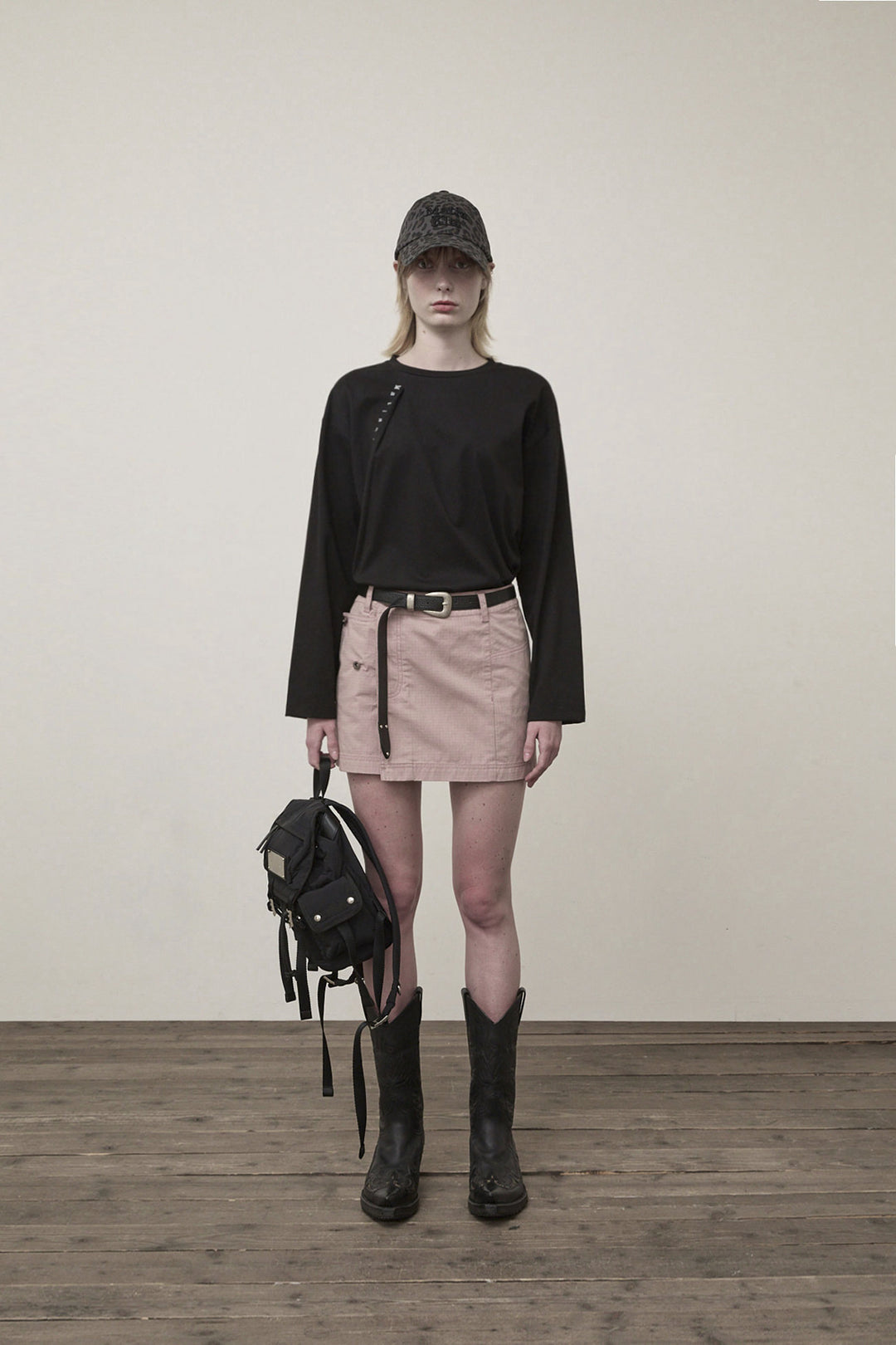 Matin Kim Pocket Foldover Wrap Mini Skirt — Pink