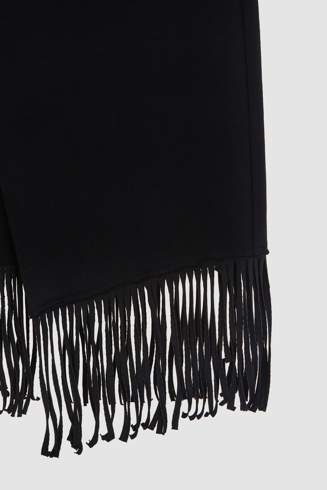 KIMMATIN Fringe Jersey Midi Skirt — Black