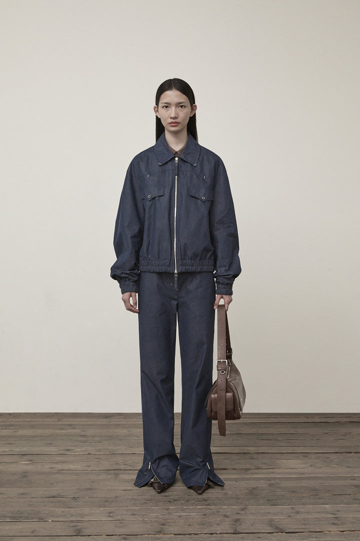 Matin Kim Western Detail Denim Blouson — Navy blue