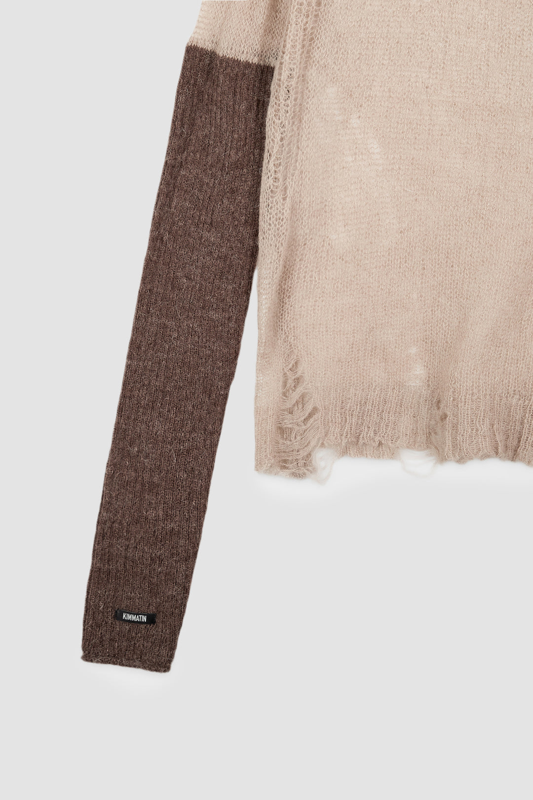 KIMMATIN Hand Warmer Layered Pullover — Beige