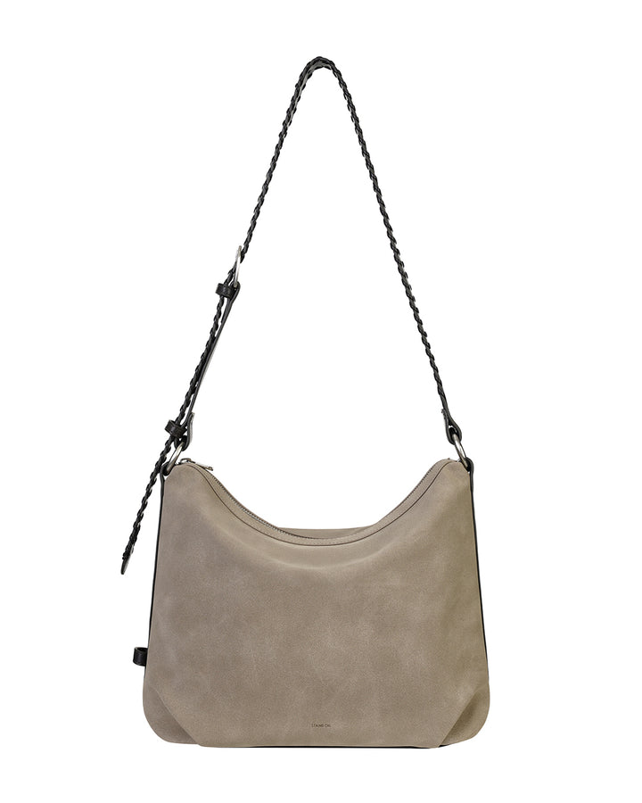 Stand Oil Seine Bag — Twisted Nubuck Crossbody — Taupe Combi