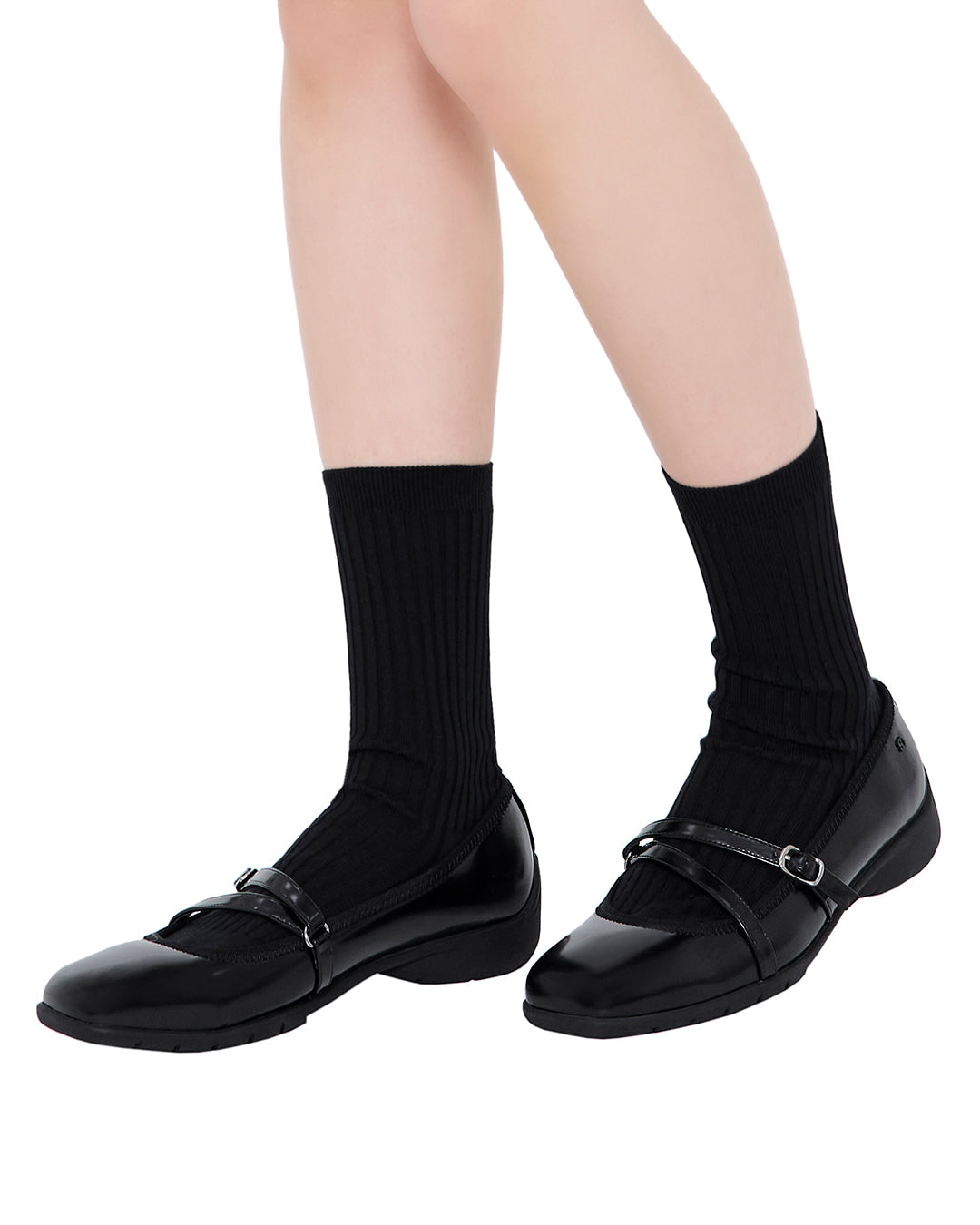 Stand Oil Strap Ballet Mary Jane — Black