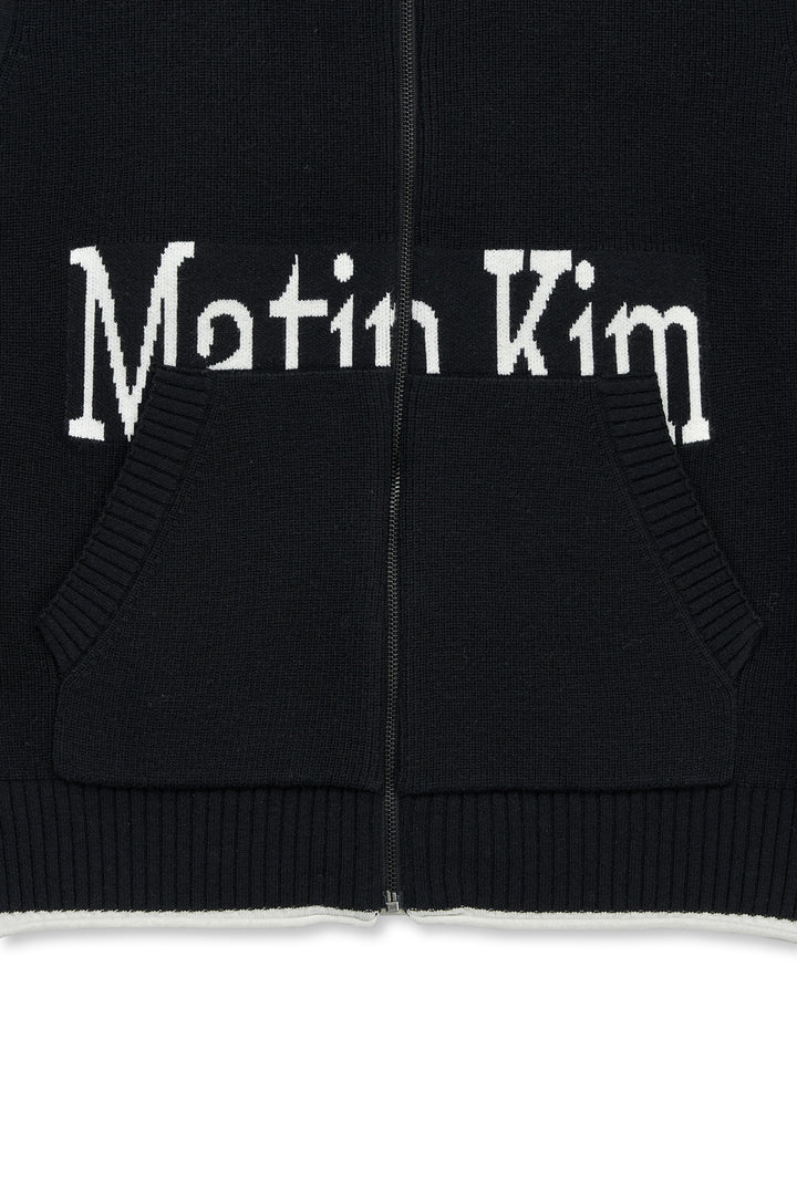 Matin Kim Spell Point Knit Zip Up Vest — Black