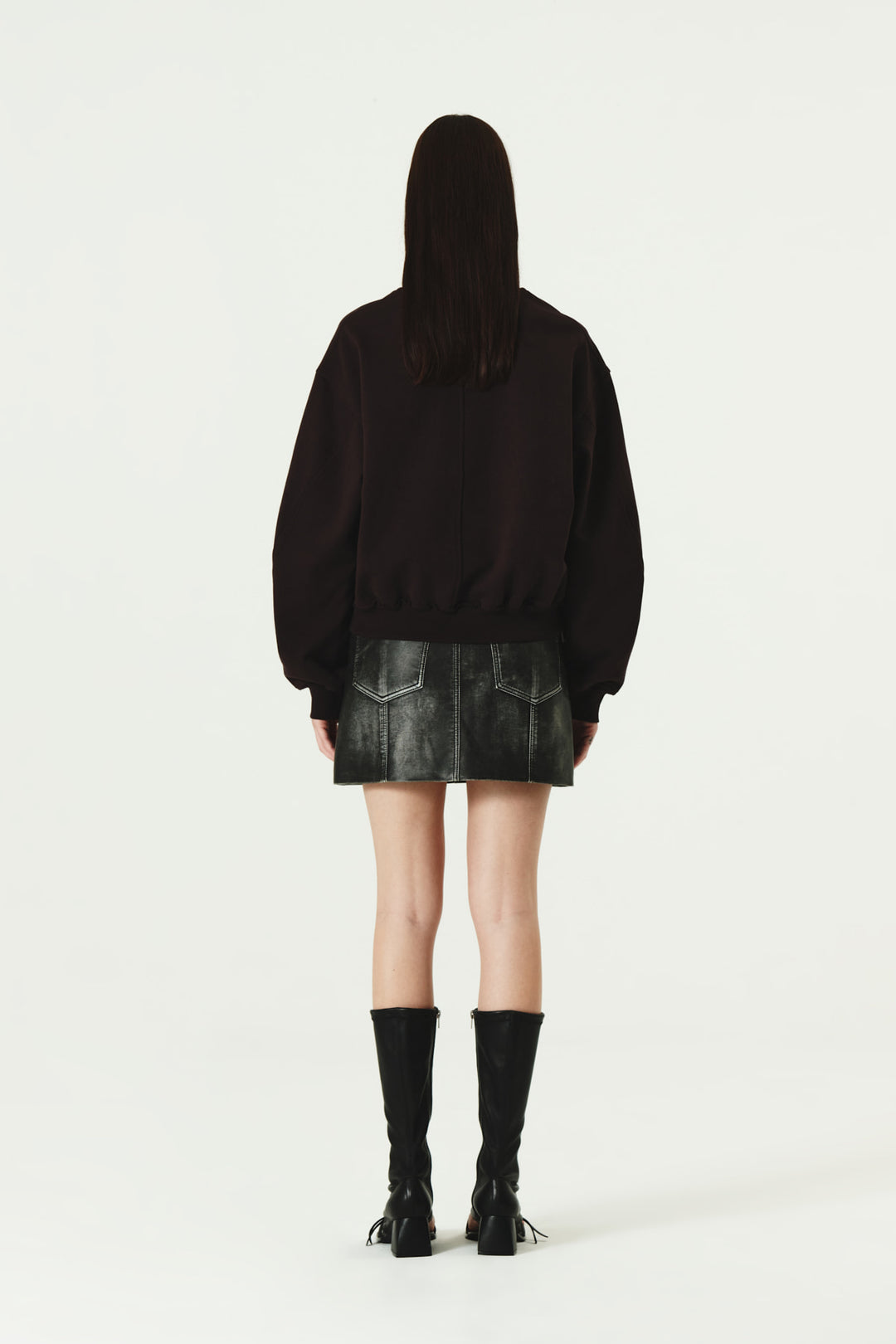 KIMMATIN Vintage Printing Sweatshirt — Burgundy
