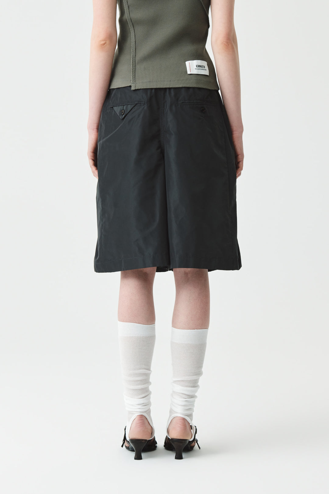 KIMMATIN String Point Banding Wrap Shorts — Charcoal