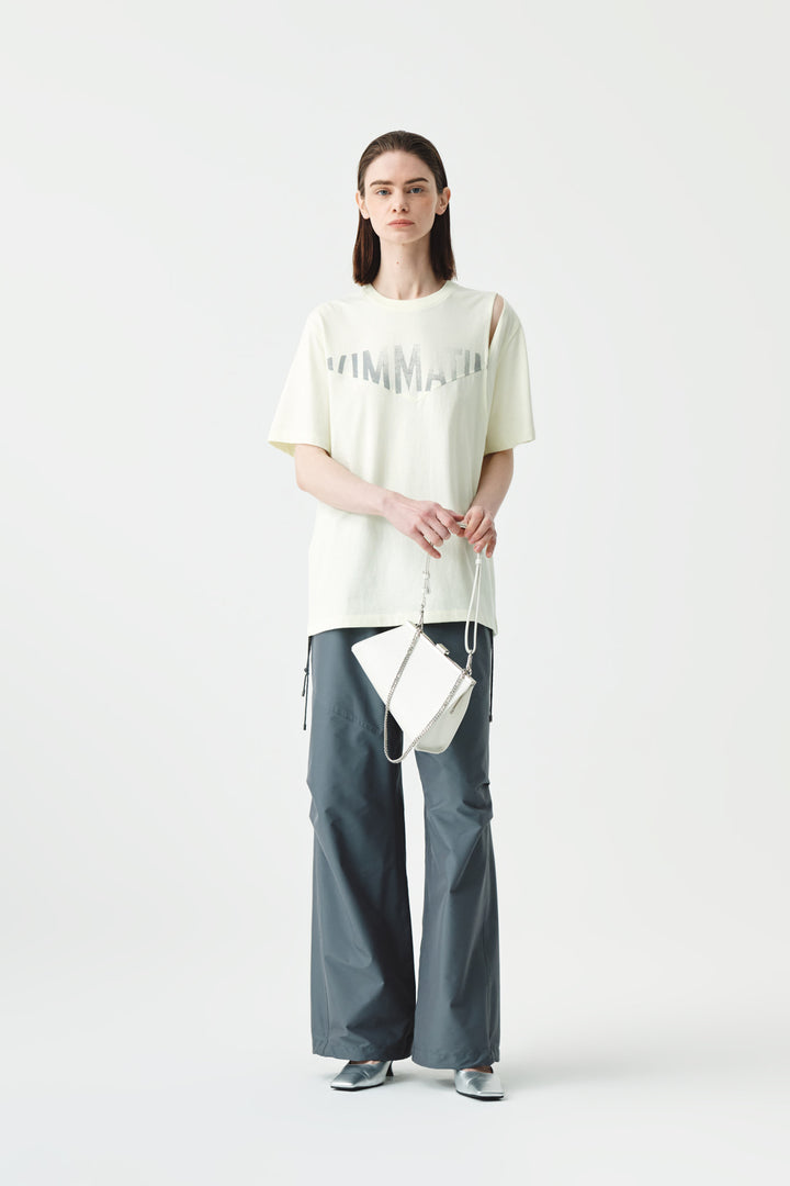 KIMMATIN Cutting Logo Print Oversize Tee