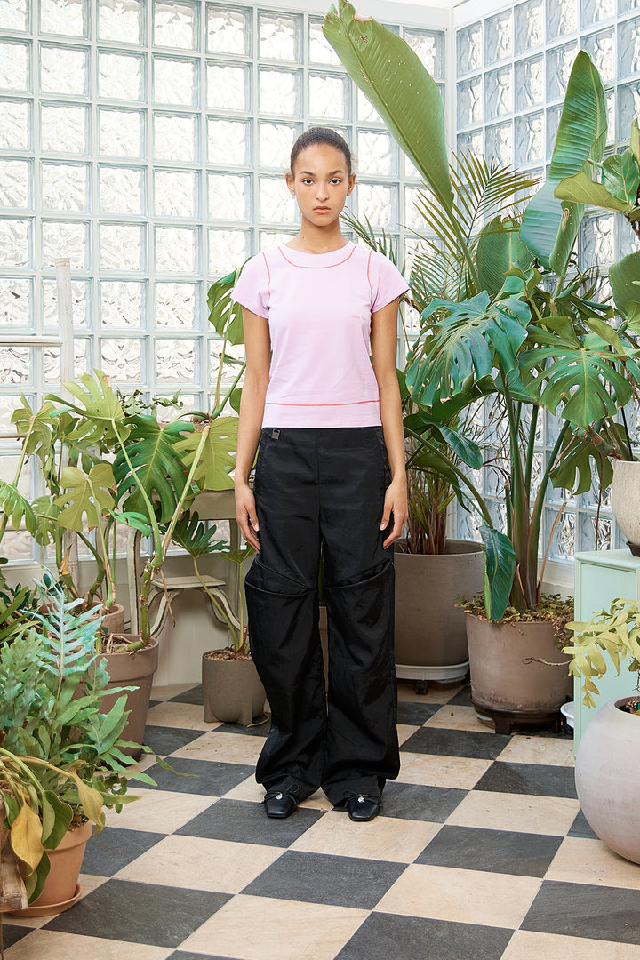 Matin Kim Zipper Detail Nylon Pants — Black