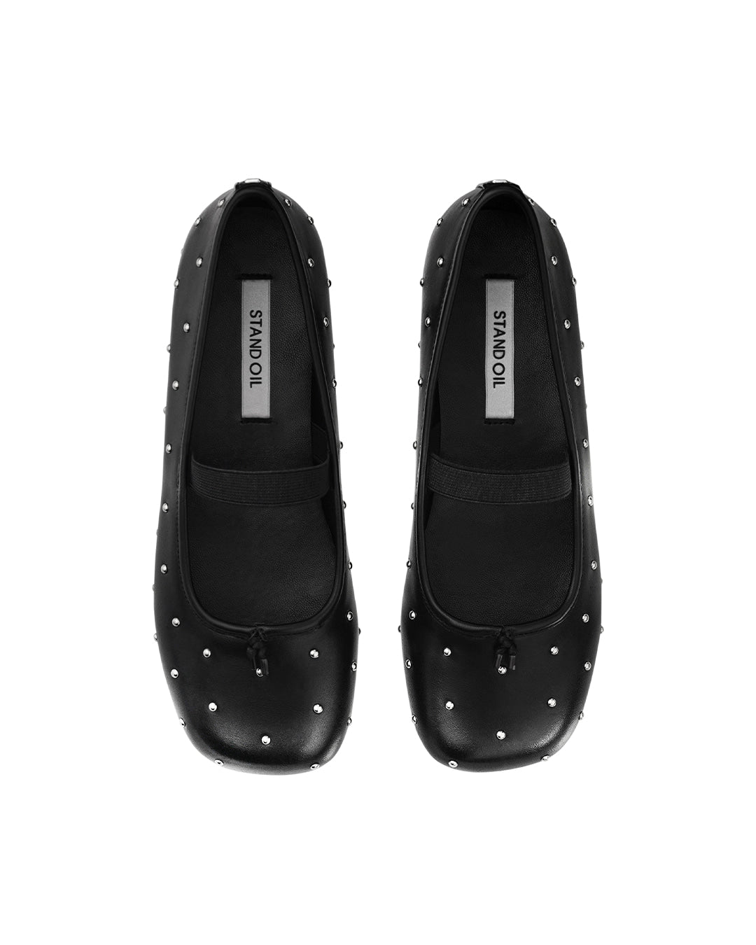 Stand Oil Faye Mary Jane — Semi-Square Flat — Stud Black