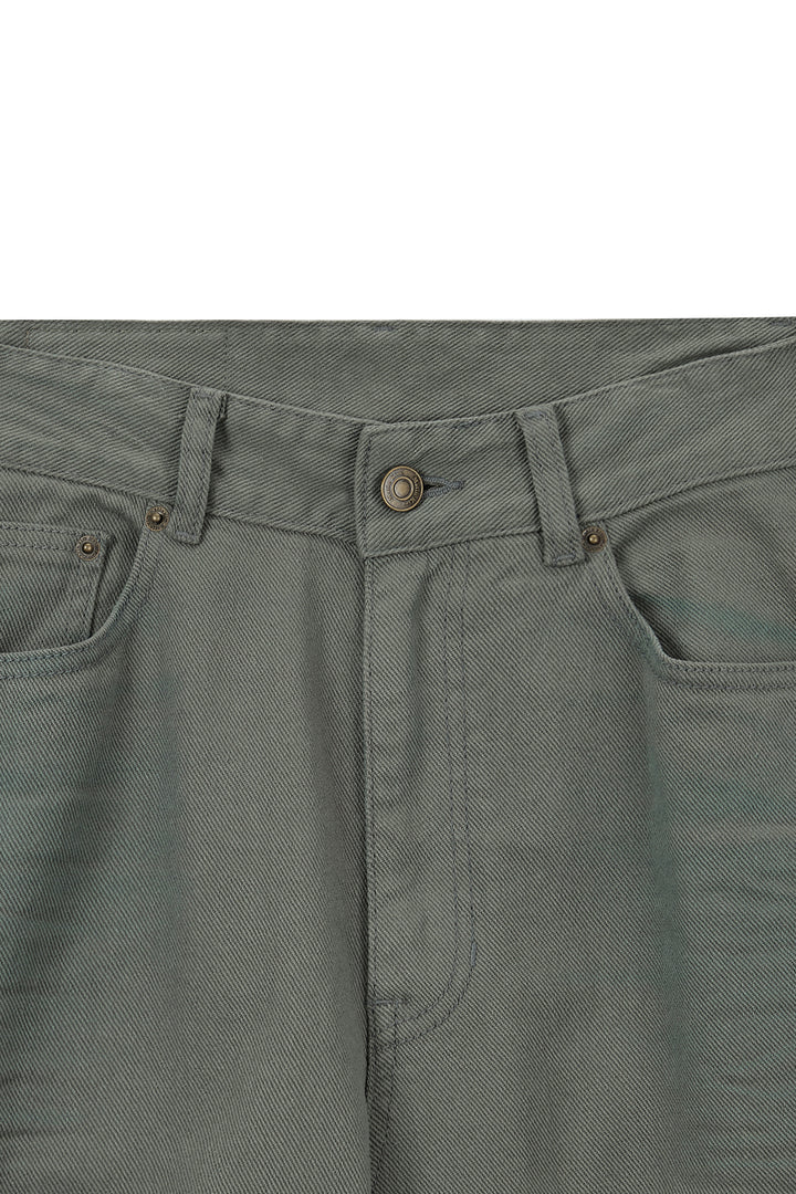 Matin Kim Color Point Washed Denim — Khaki