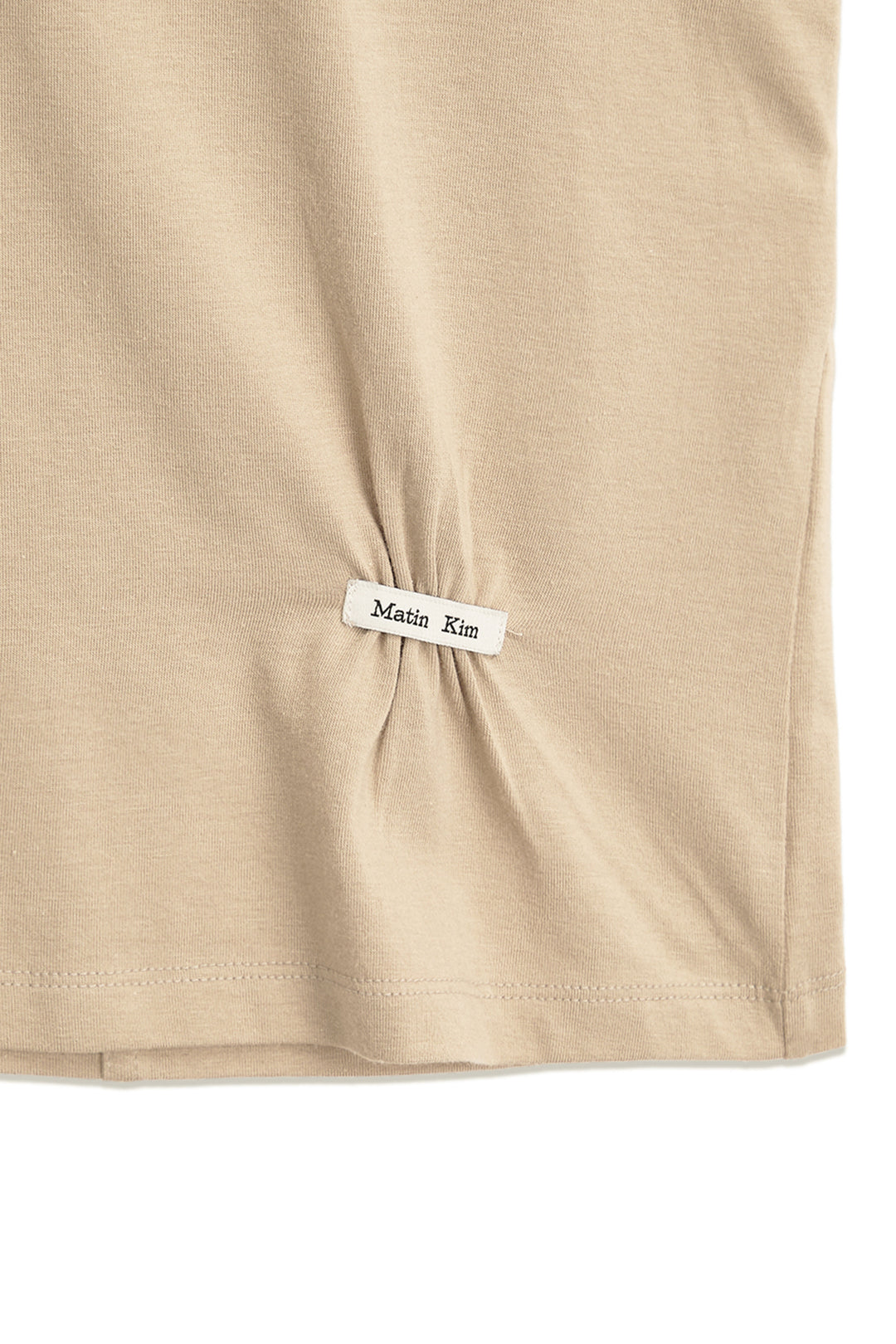 Matin Kim Mini Label Shirring Top — Beige