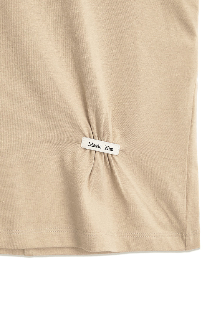 Matin Kim Mini Label Shirring Top — Beige