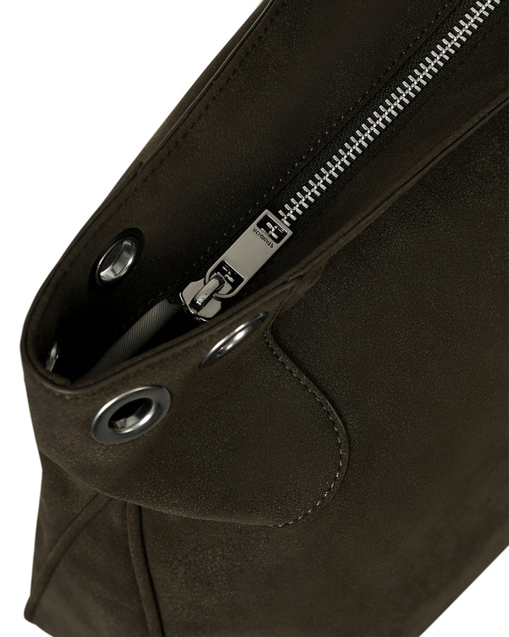 Stand Oil Lua Bag — Nubuck Crossbody — Khaki Brown