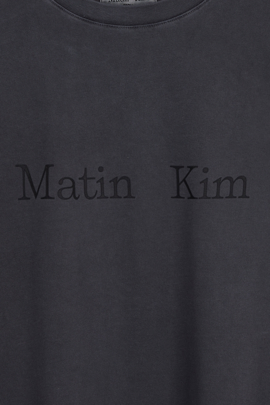 Matin Kim Pigment Logo Top in Dark — Gray