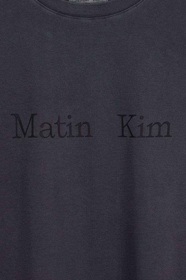 Matin Kim Pigment Logo Top in Dark — Gray