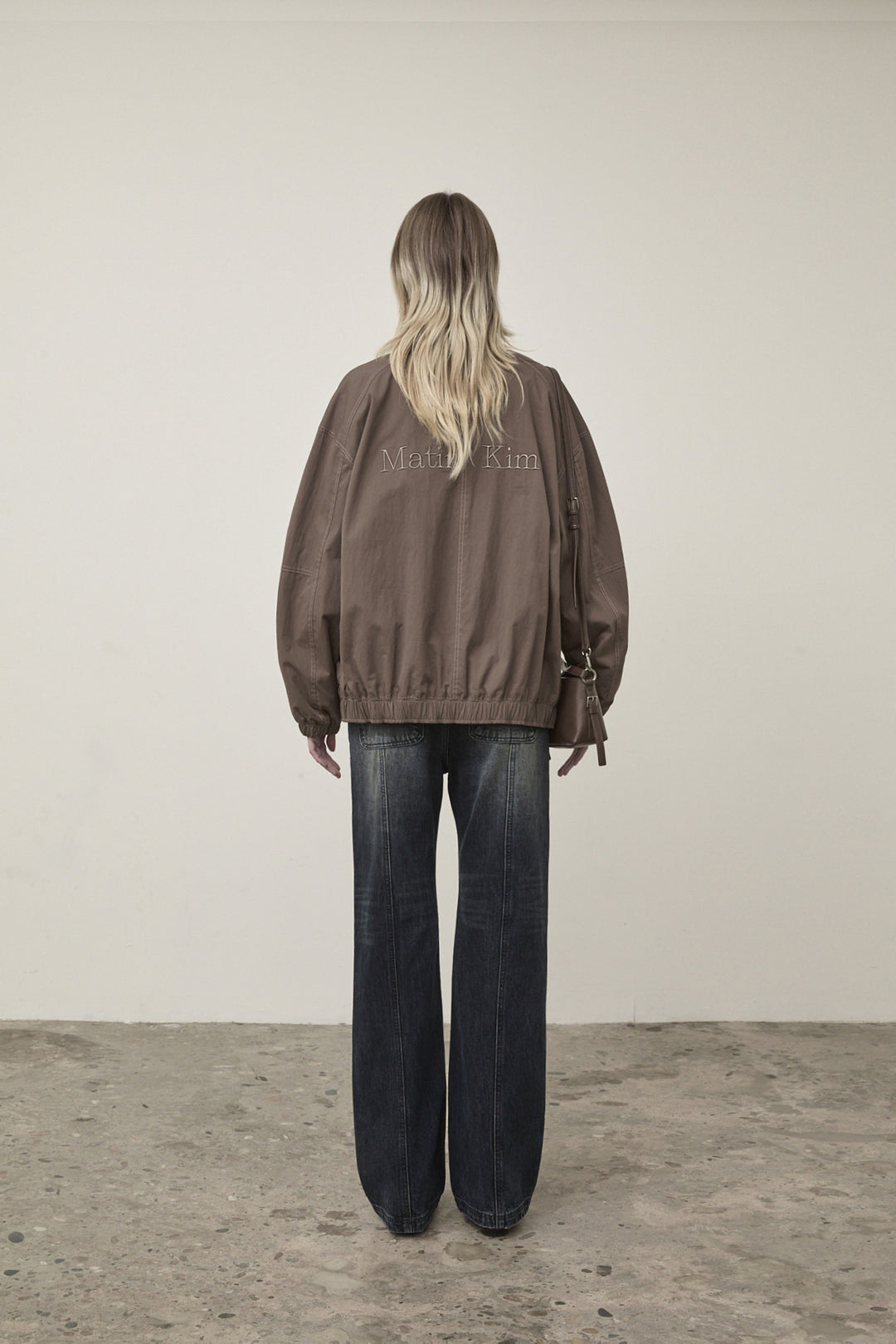 Matin Kim Utility Bomber Jumper in Khaki — Brown