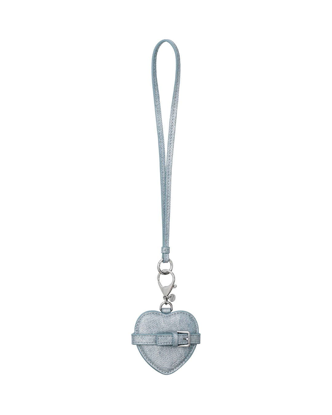 Stand Oil Belted Mirror Keyring — Silver denim