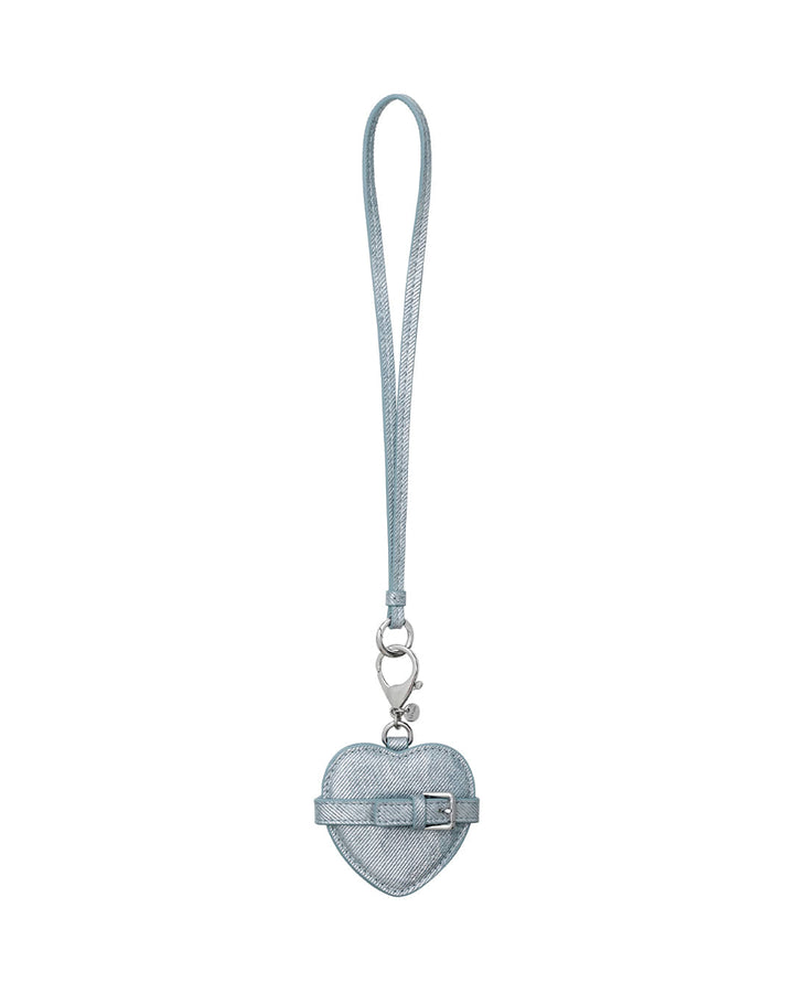 Stand Oil Belted Mirror Keyring — Silver denim