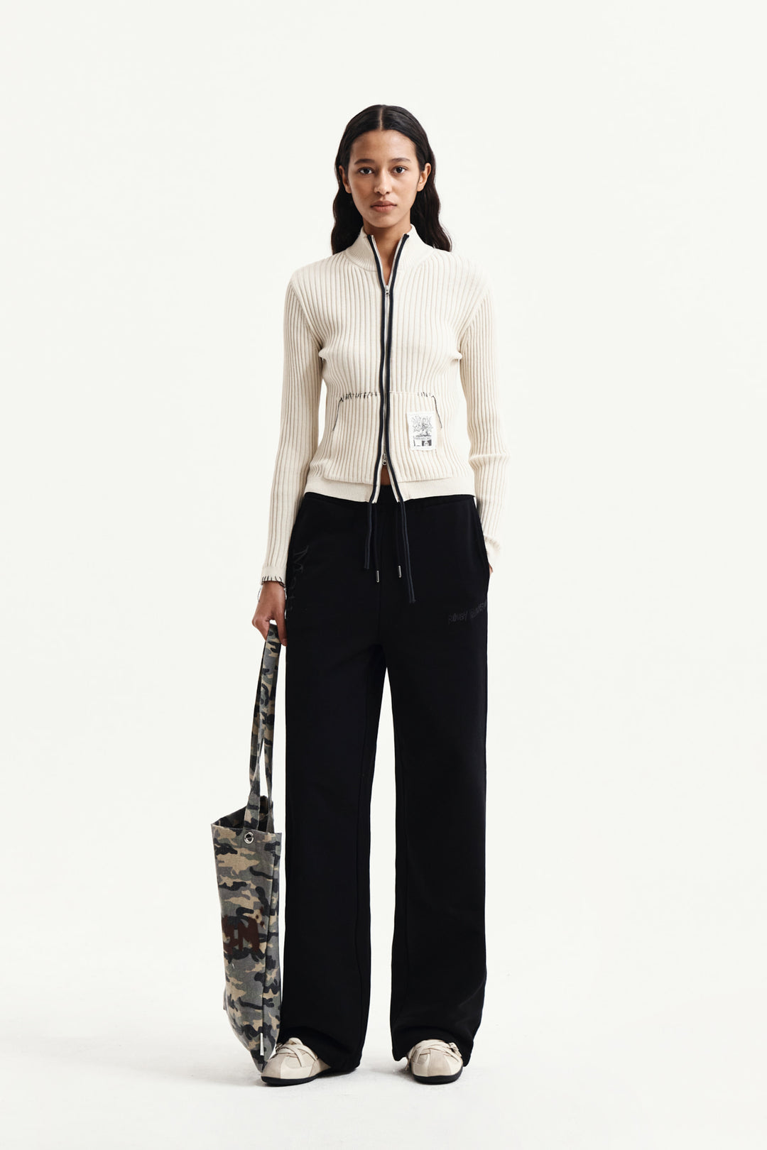 Matin Kim Handcraft Slim Fit Cardigan — Beige