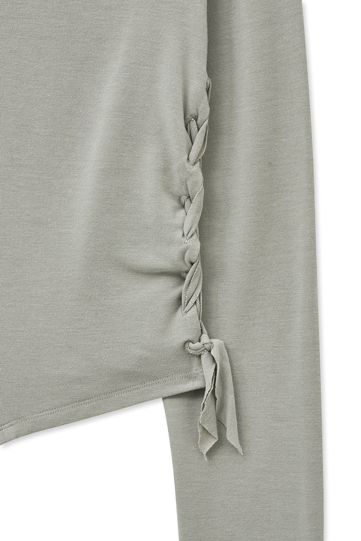 Matin Kim Weaving Long Sleeve Top — Light Grey