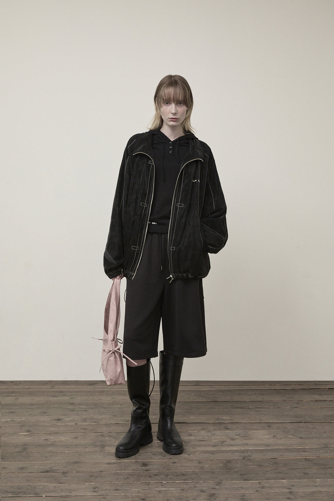 Matin Kim Stitch Point High Neck Jumper — Black