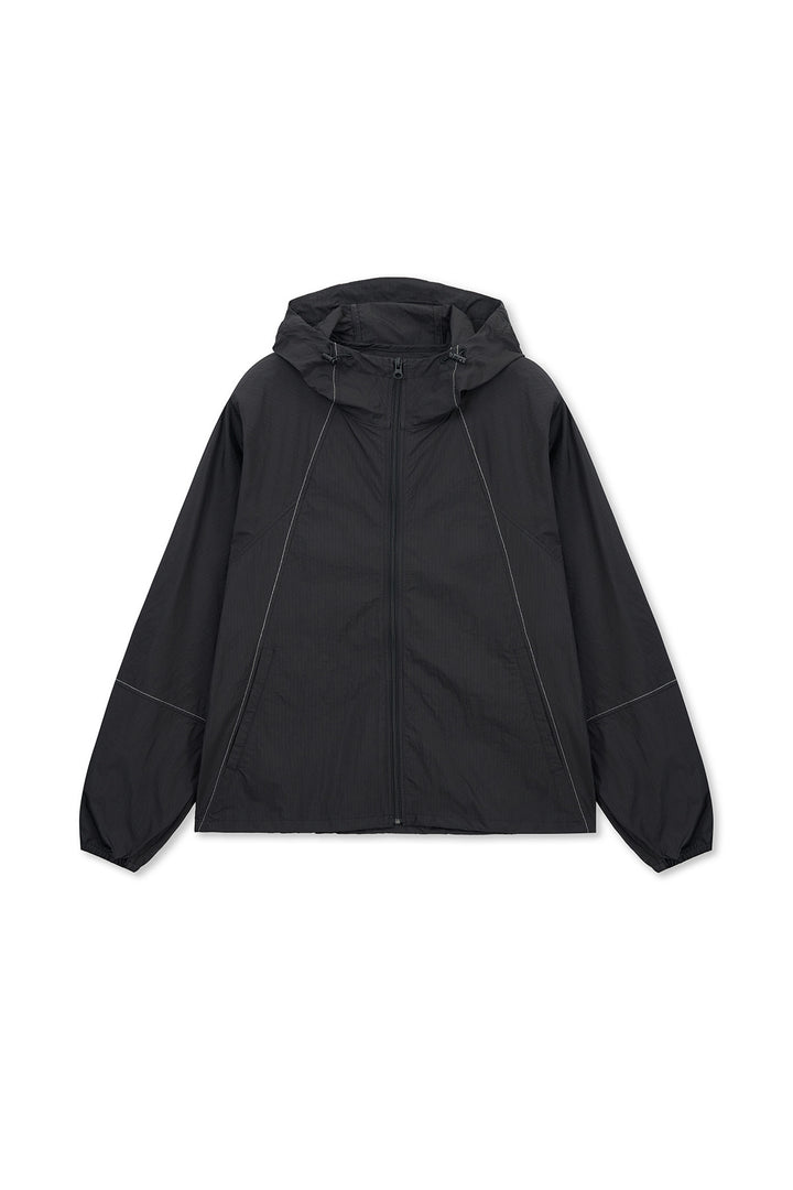 Matin Kim Back Logo Hoody Wind Breaker — Black