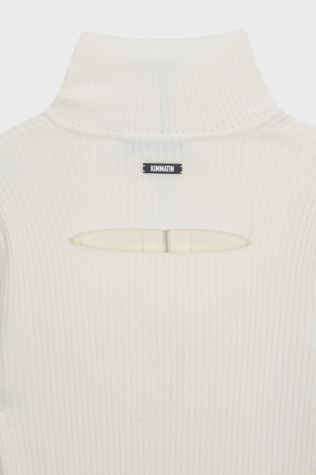 KIMMATIN High Neck Two Way Zip Cardigan — Ivory