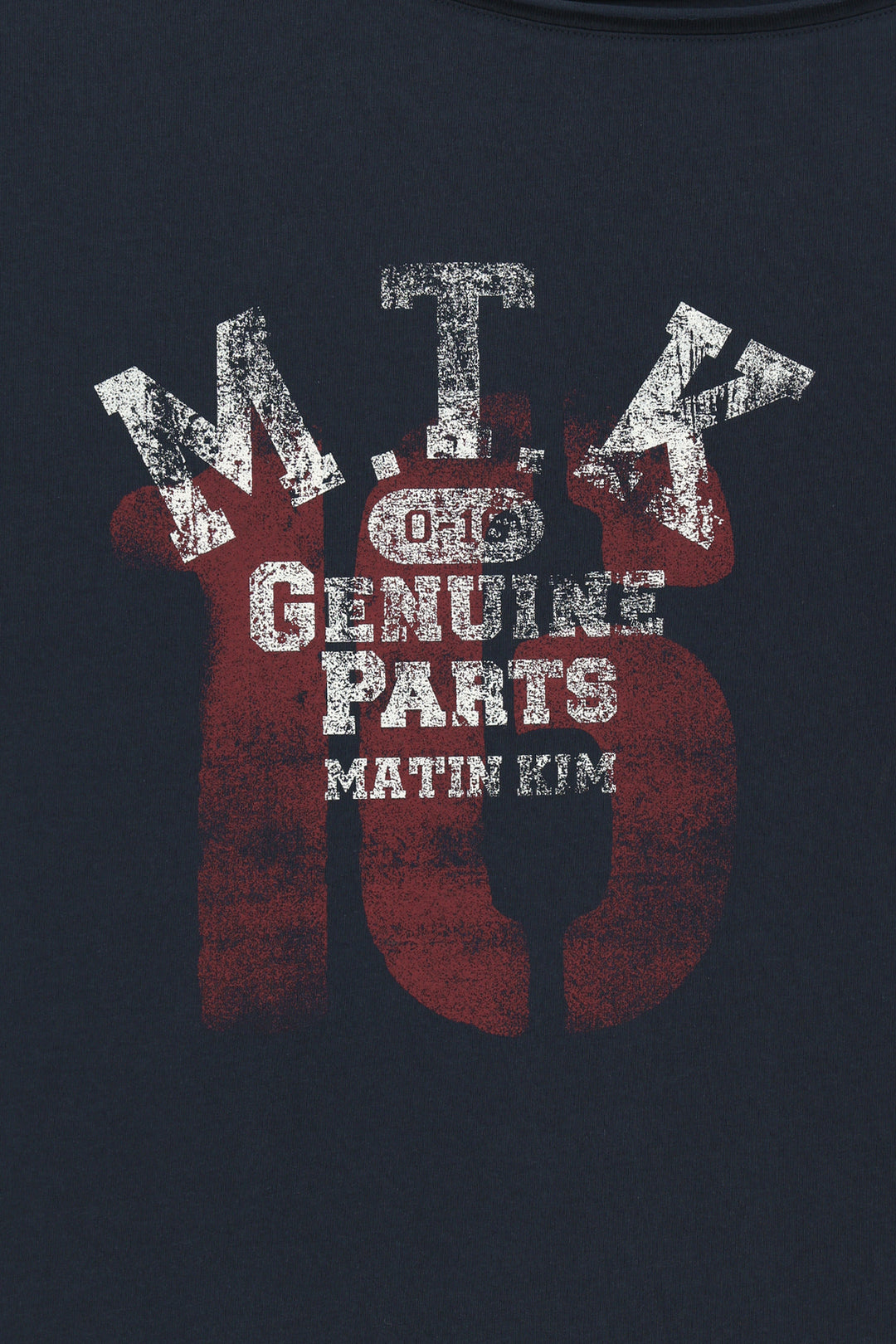 Matin Kim MTK 16 Graffiti Logo Asymmetric Top — Navy blue