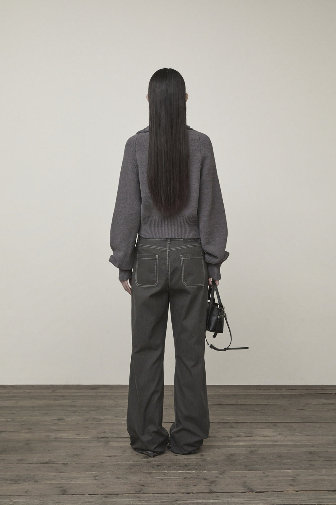 Matin Kim Side Pintuck Point Pants — Charcoal