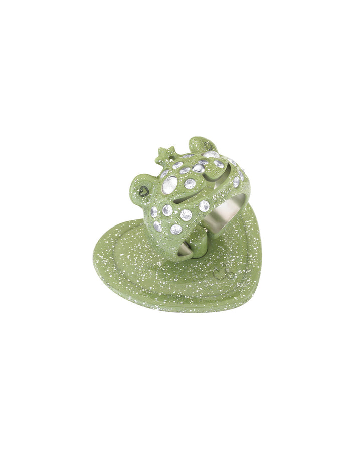 Stand Oil Princess Bear Grip Ring — Glitter Green