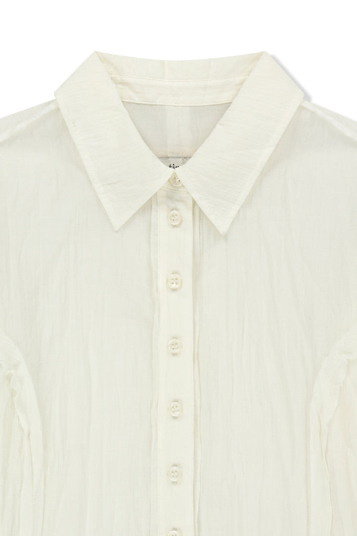 Matin Kim Raw Edge Crinkle Blouse — Cream