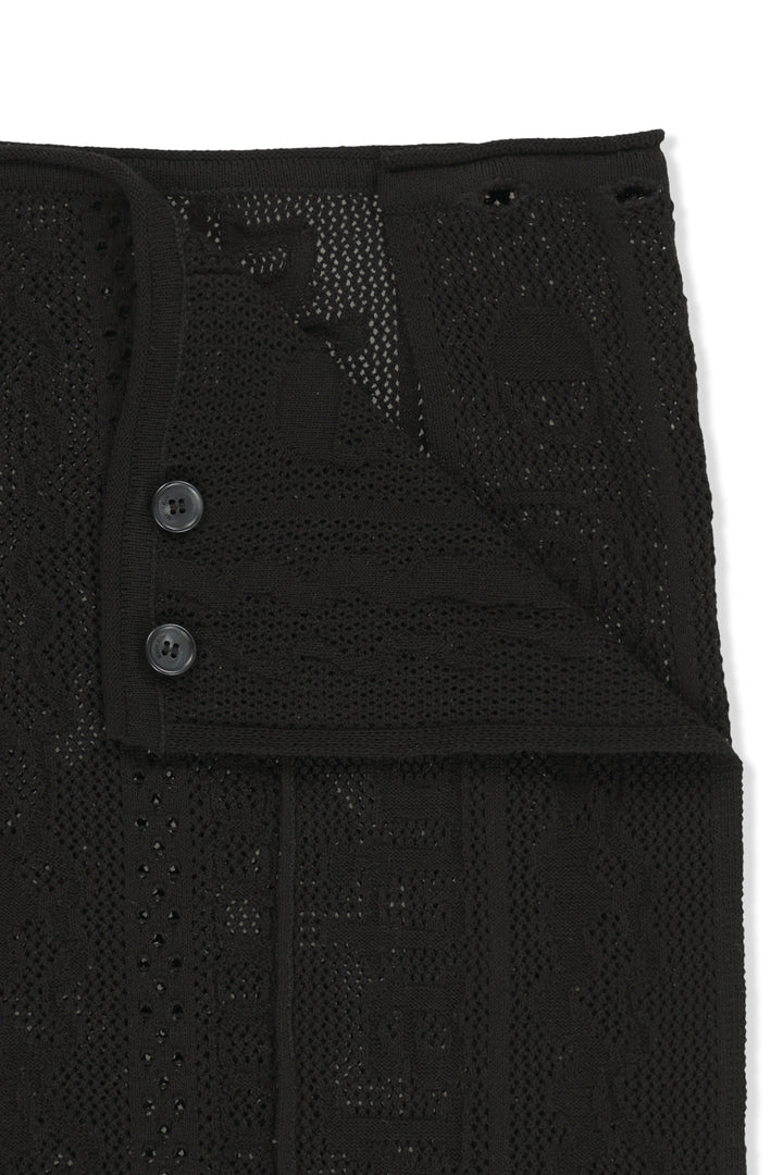 Matin Kim Mesh Logo Wrap Mini Skirt — Black