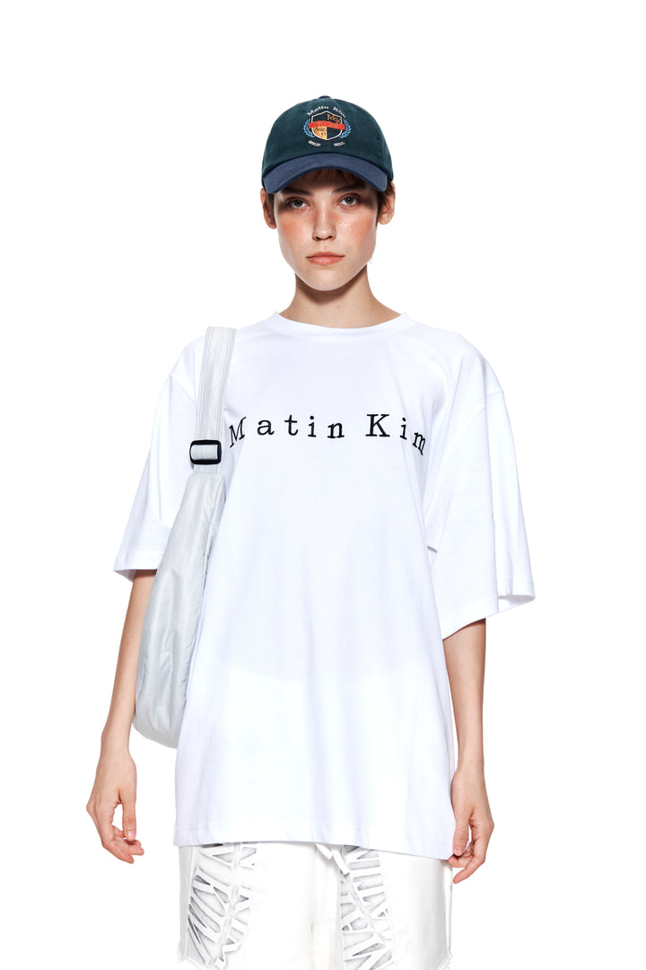 Matin Kim Embroidery Logo Top — White