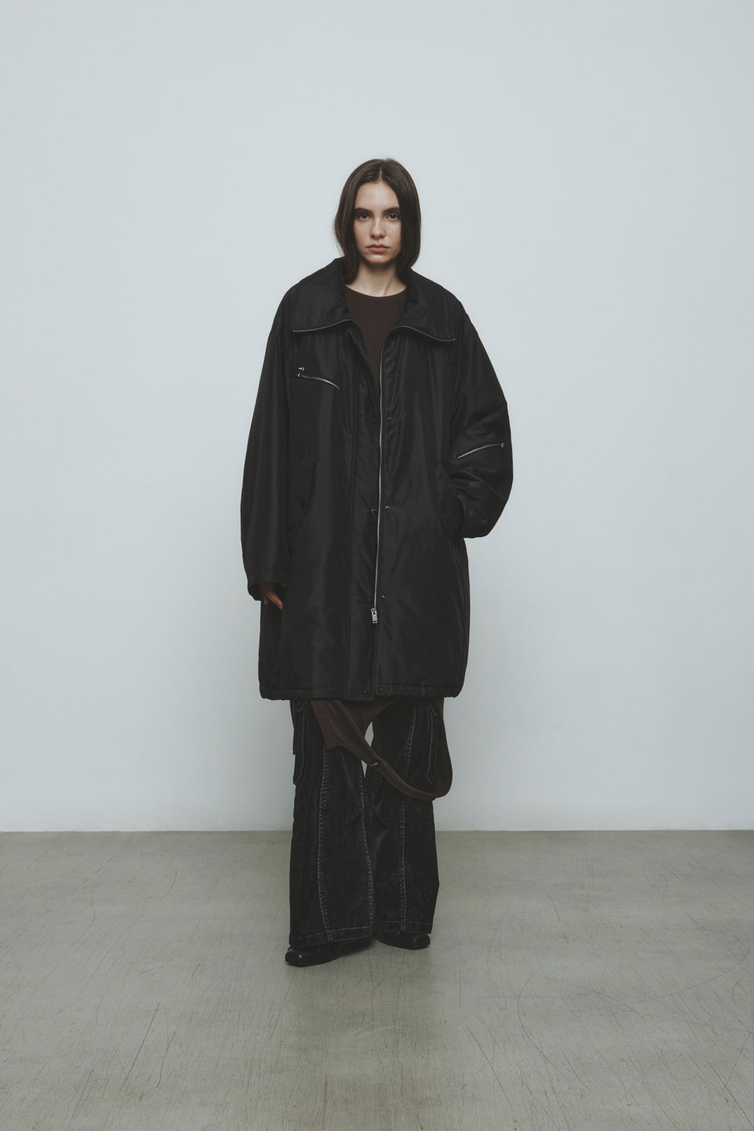 KIMMATIN Highneck Oversize Padded Jumper — Black