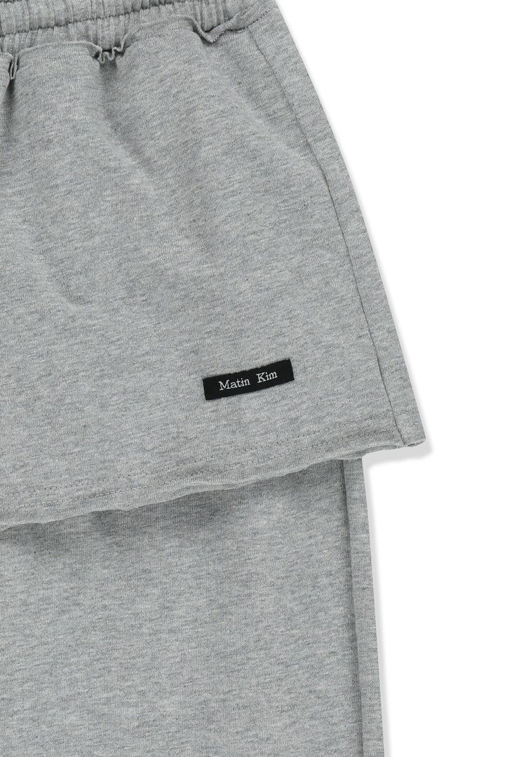 Matin Kim Layered Skirt Jersey Pants — Gray