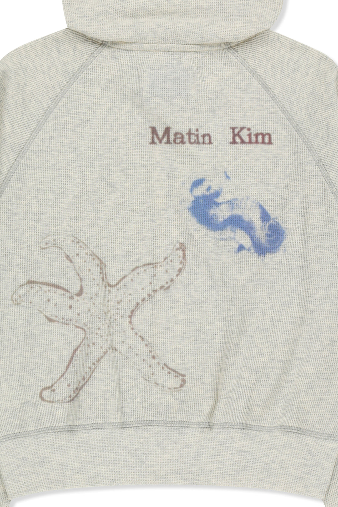 Matin Kim Sketch Graffiti Waffle Zip Hoodie — Beige