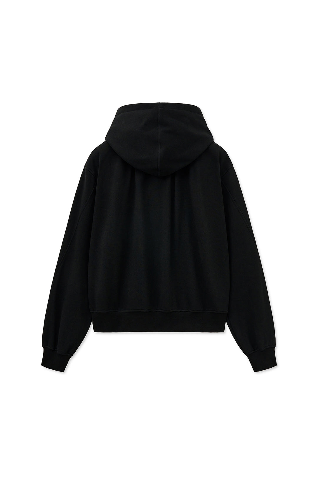 Matin Kim Drawstring Point Zip Up Hoody — Black