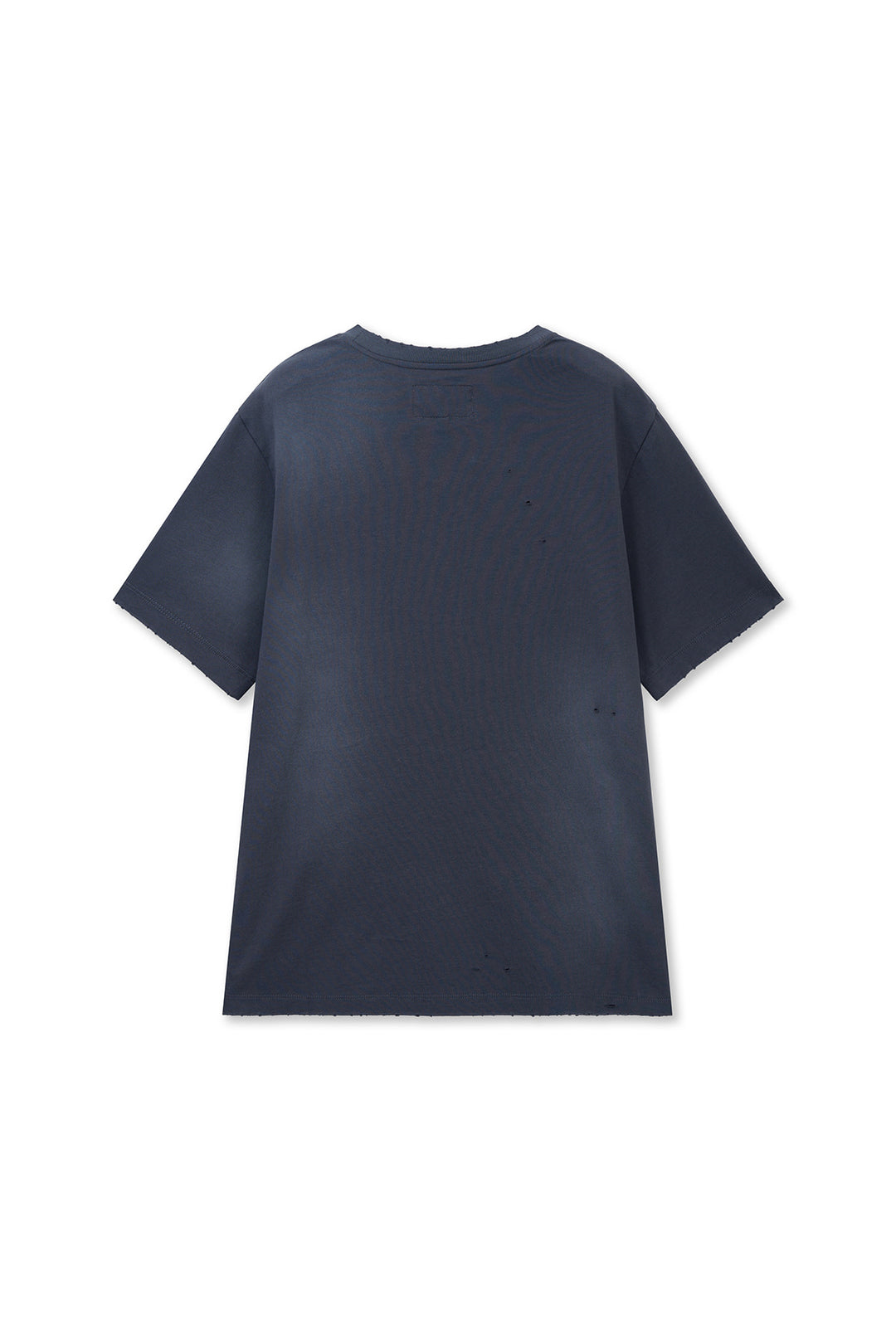 Matin Kim Spray Washed Lettering Damaged Top — Navy blue