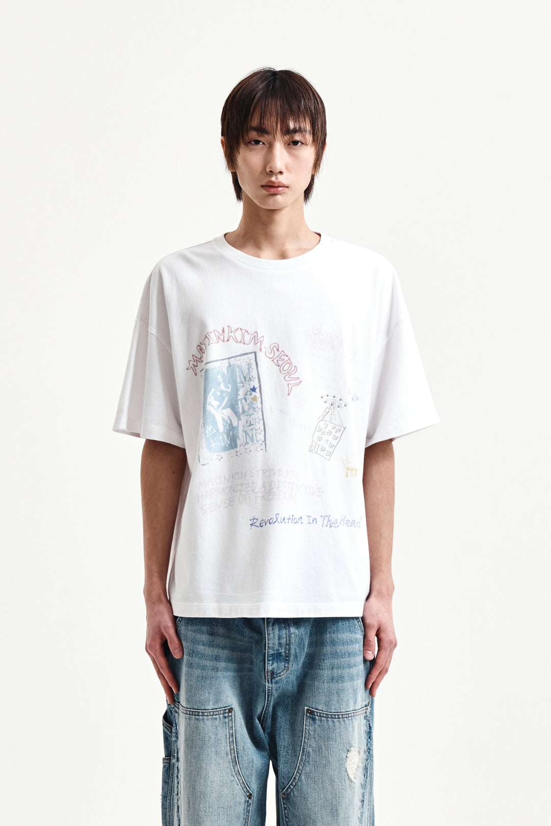 Matin Kim Graffiti Artwork Top — White