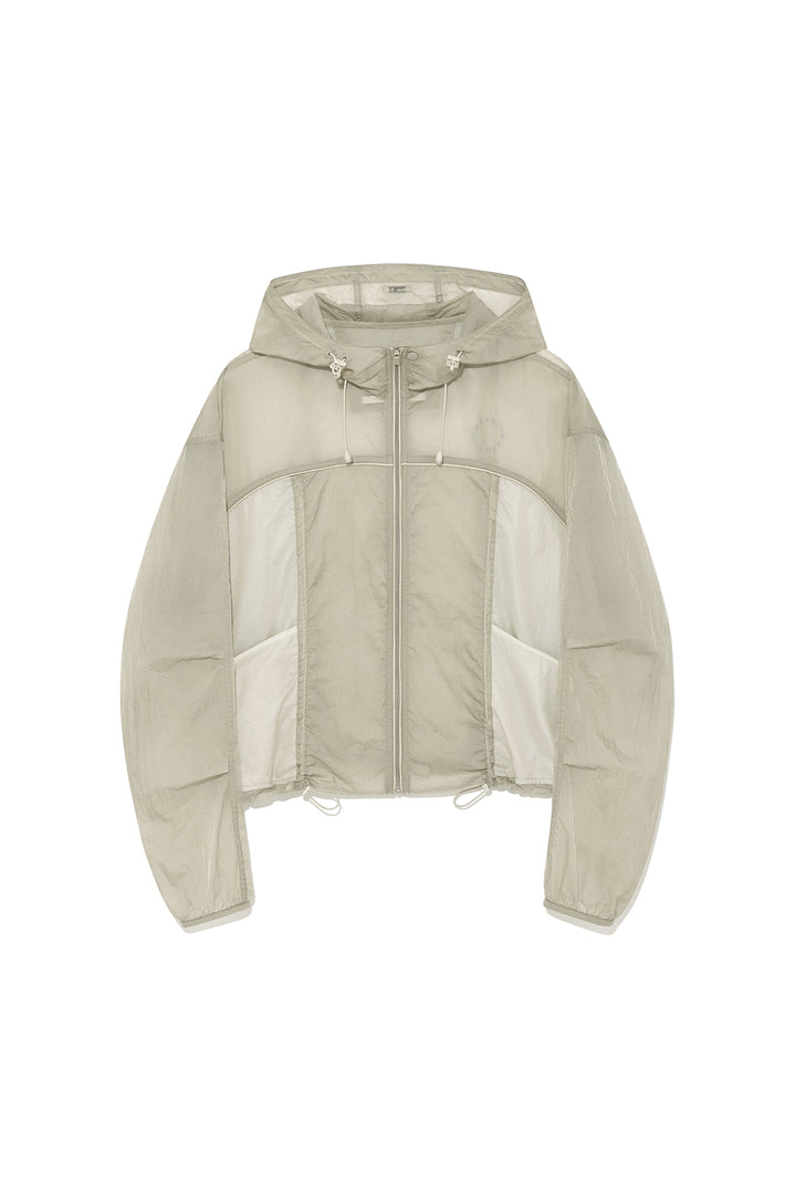 Matin Kim Hoody Point Crop Light Windbreaker — Beige