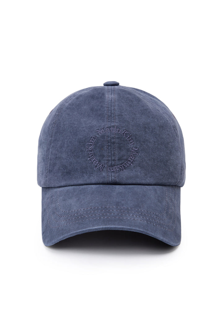 Matin Kim Washed Circle Logo Ball Cap — Navy blue