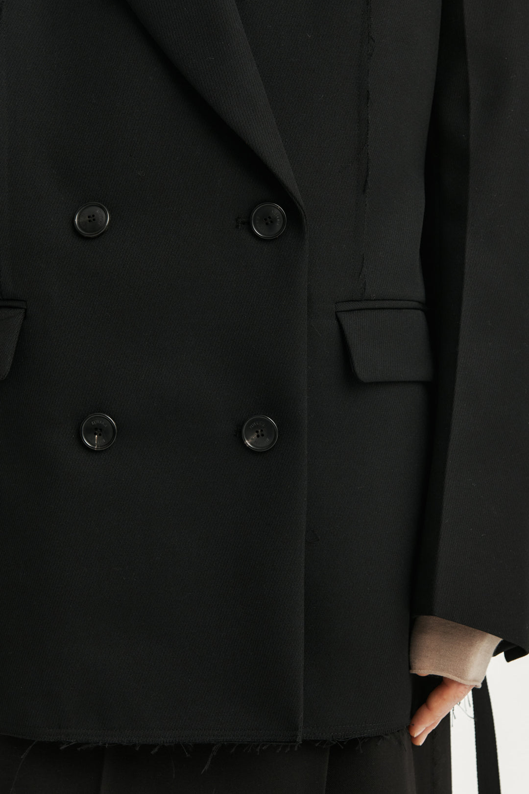 KIMMATIN Belted Double Jacket — Black