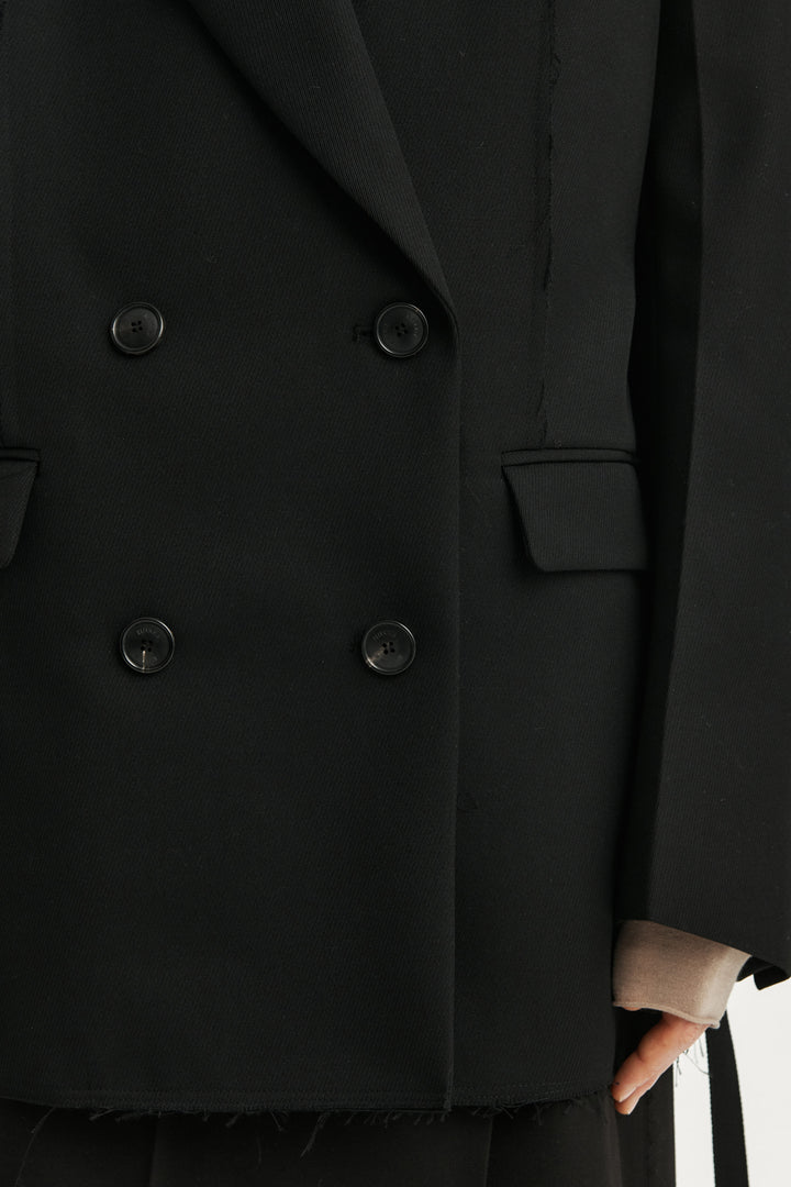 KIMMATIN Belted Double Jacket — Black